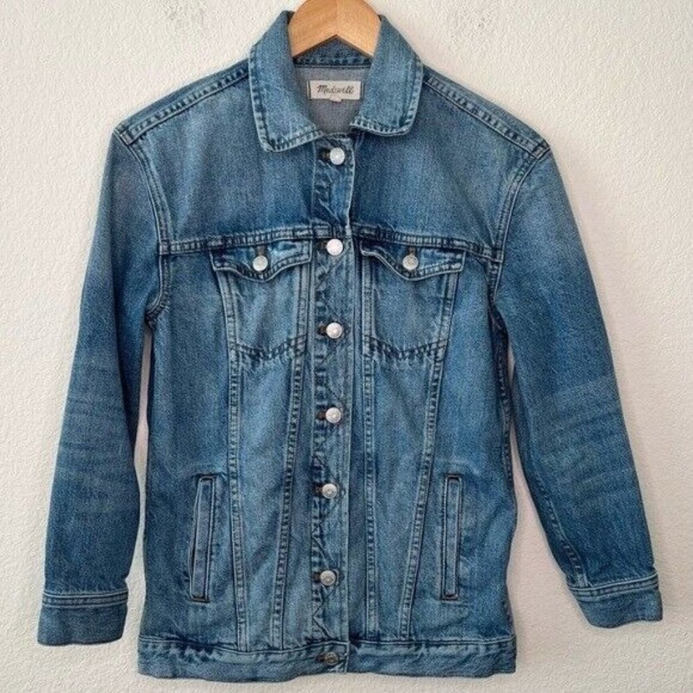 Madewell The Oversized Jean Jacket in Capstone Wash size extra extra small - Picture 2 of 11
